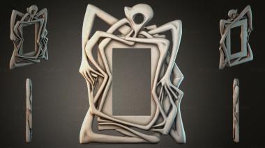 Decorative frames, framing Mirror with an abstract sculptural composition of intertwining figures 3d model