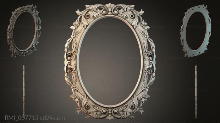 Oval frame with acanthus leaves and rosettes 3d STL model