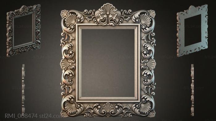 Ornamental frame with rocaille scrolls and shells 3d STL model