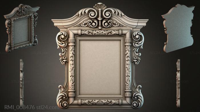 Carved frame with wings and spirals 3d STL model