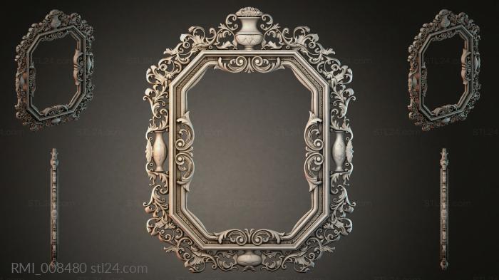Baroque frame with scrolls and urn for CNC 3d STL model