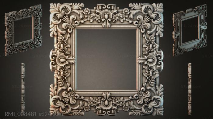 Square frame with climbing acanthus and rosettes 3d STL model