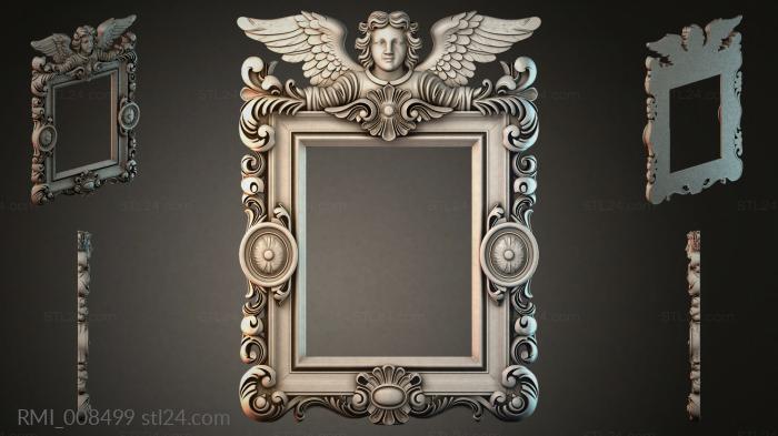 Mirror frame with angel and acanthus scrolls 3d STL model
