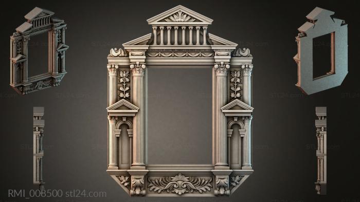 Classic portal with columns and a triangular pediment 3d STL model