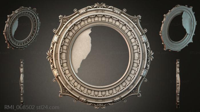 Round frame with volutes and flutes for CNC 3d STL model