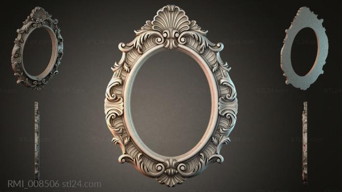 Oval mirror frames with volutes and palmettes 3d STL model