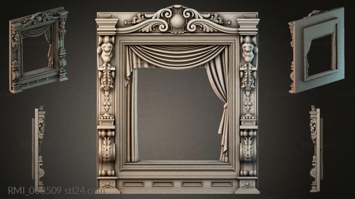 Theatre portal with drapery and putti 3d STL model