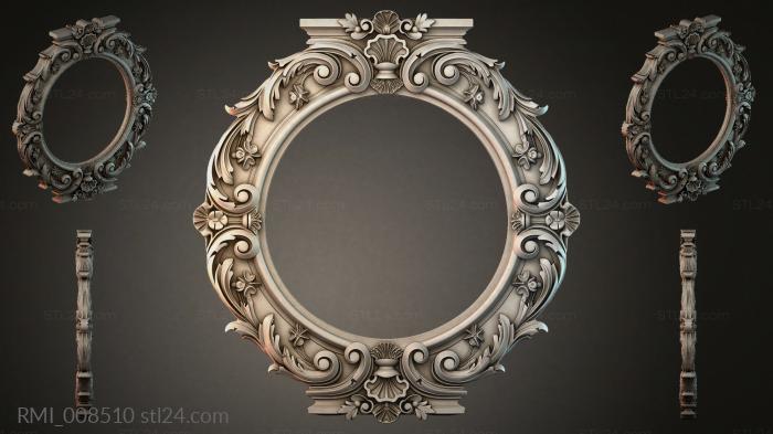 Oval architraves with acanthus and baroque scrolls 3d STL model