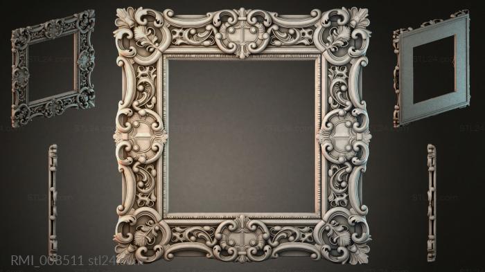 Mirror frame with volutes and acanthus leaves 3d STL model