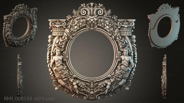 Round frame with putti and volutes 3d STL model