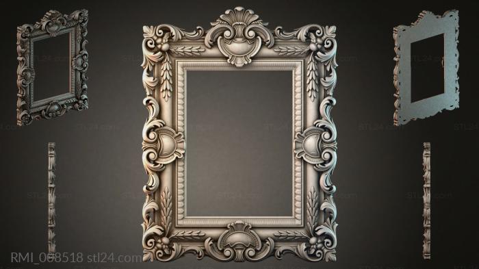 Carved frame with scrolls and acanthus 3d STL model