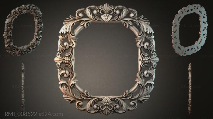 Square decorative frames with swirls and leaves 3d STL model