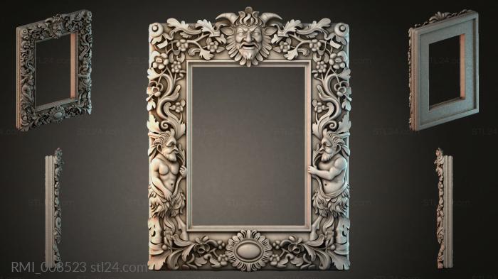 Frame with a satyr mask and grapes for CNC 3d STL model