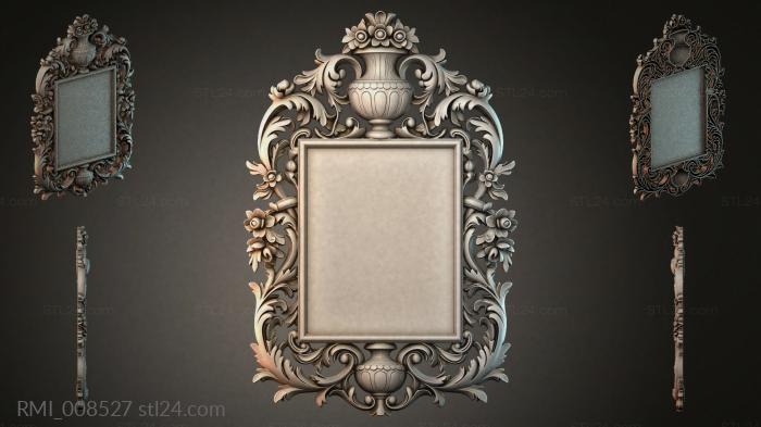 Carved frame with a vase and grapes for a mirror 3d STL model