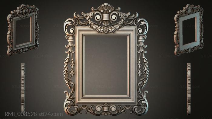 Decorative frames, framing (Sculptural frame with volutes and garlands, RMI_008528) 3D models for cnc