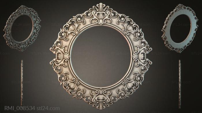 Oval mirror frame with volutes and acanthus 3d STL model