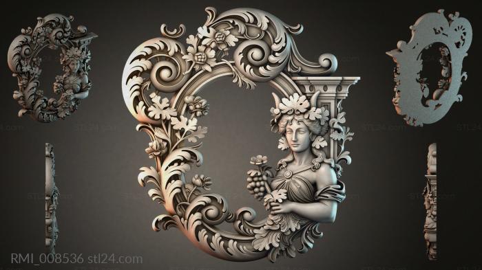 Classic feminine profile with acanthus scrolls and architectural elements 3d STL model