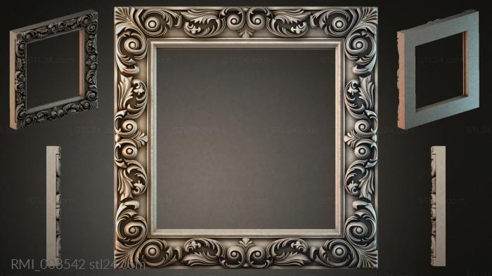 Wooden frame with scrolls and spirals for CNC 3d STL model