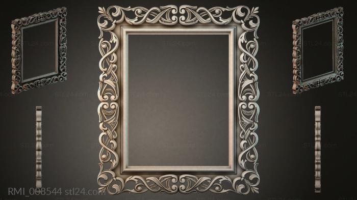 Ornamental frame with a swirling pattern and a double border 3d STL model