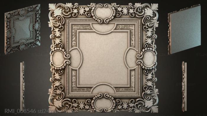 Panel with a classical ornament and cartouche 3d STL model