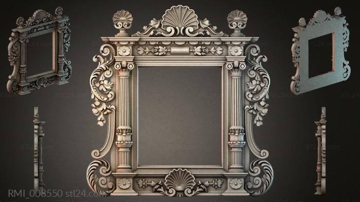 Classic frame with volutes and sinks for CNC 3d STL model