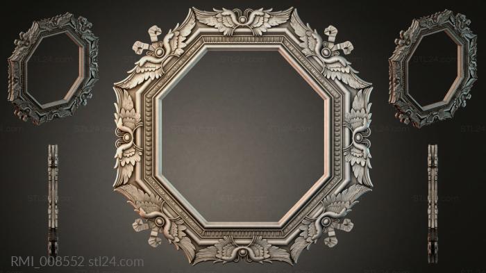 Octagonal frame with winged putti and palmettes 3d STL model