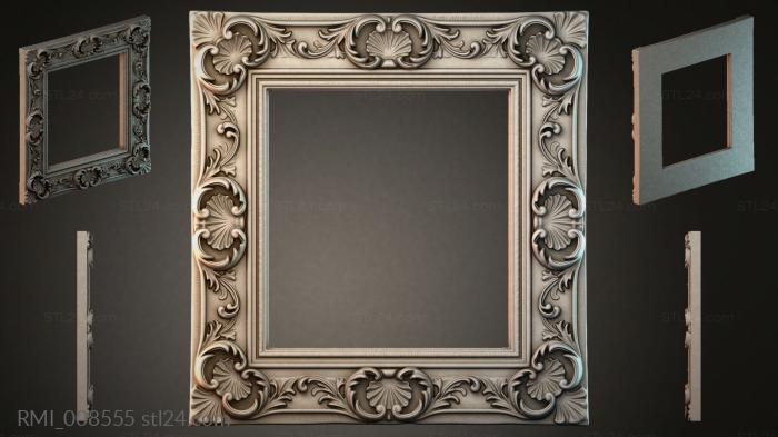 Classic picture frame with scrolls and shells 3d STL model