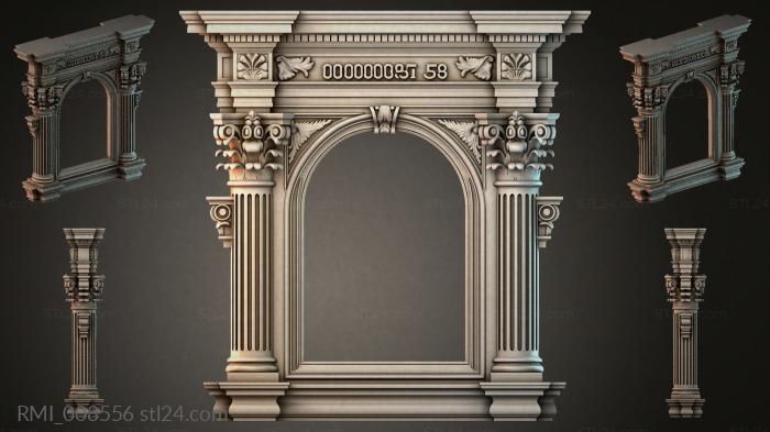 Decorative frames, framing (Arched portal with Corinthian capitals and decorative entablature, RMI_008556) 3D models for cnc