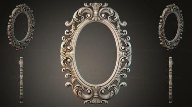 Decorative frames, framing Oval mirror with volutes and palmettes 3d model