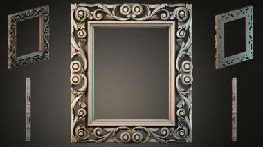 Decorative frames, framing Mirror frame with volutes and rosettes 3d model
