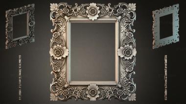 Decorative frames, framing Square frame with floral swirls and spirals 3d model