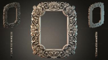 Decorative frames, framing Ornamental frame with floral rosettes and acanthus leaves 3d model