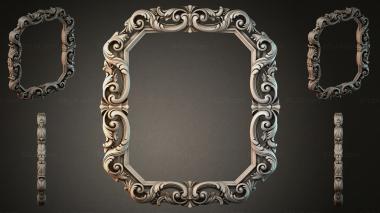 Decorative frames, framing Decorative molding with scrolls in the rocaille style and ornamental frame with acanthus 3d model