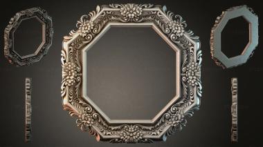 Decorative frames, framing Octagonal frame with grape garland and rocaille scrolls 3d model