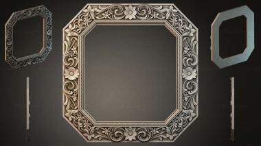 Decorative frames, framing Octagonal frame with floral swirls and spirals 3d model