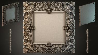 Decorative frames, framing Ornamental frame with rosettes and scrolls for a mirror 3d model