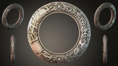 Decorative frames, framing Round ornamental frame with paz symbols and plant motifs 3d model