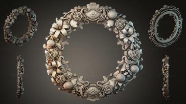 Decorative frames, framing Ornamental frame with flowers and rosettes 3d model