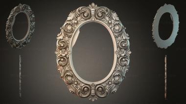 Decorative frames, framing Oval frame with swirls and floral elements 3d model