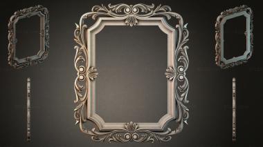 Decorative frames, framing Classic rectangular mirror molding with swirls and shells 3d model