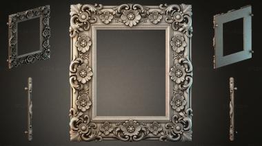 Decorative frames, framing Mirror frame with acanthus leaves and rosettes 3d model