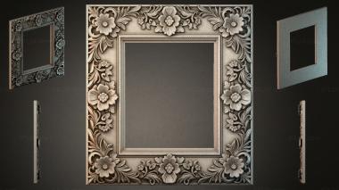 Decorative frames, framing Square molding with floral pattern and pearl molding 3d model