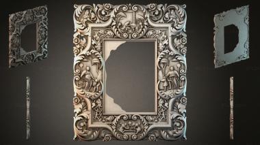 Decorative frames, framing Ornamental frame with putti and floral scrolls 3d model