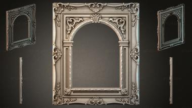 Decorative frames, framing Classic arched frame with acanthus scrolls and pilasters 3d model