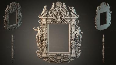 Decorative frames, framing Mirror with putti figures and a shell 3d model