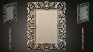 Decorative frames, framing Mirror with lush acanthus ornament and curls 3d model