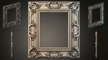 Decorative frames, framing Baroque frame with cartouches and scrolls for CNC 3d model