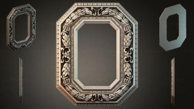 Decorative frames, framing Octagonal frame with floral ornament and beads 3d model