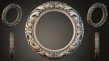 Decorative frames, framing Round frame with acanthus scrolls and vertical panels 3d model