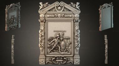 Decorative frames, framing Architectural portal with columns and an allegorical figure 3d model